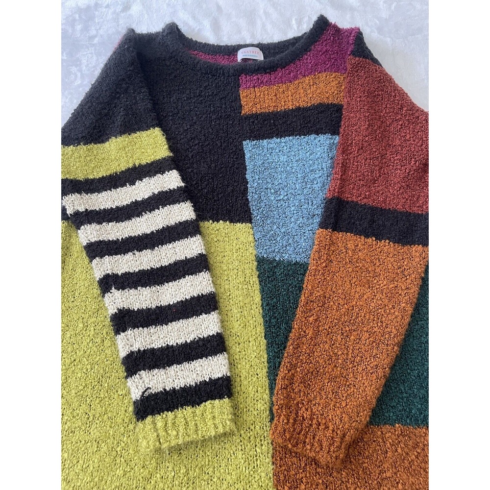 Yaatree L/XL Mohair Blend Color Block Sweater Dress‎ Laganlook Eclectic Artsy